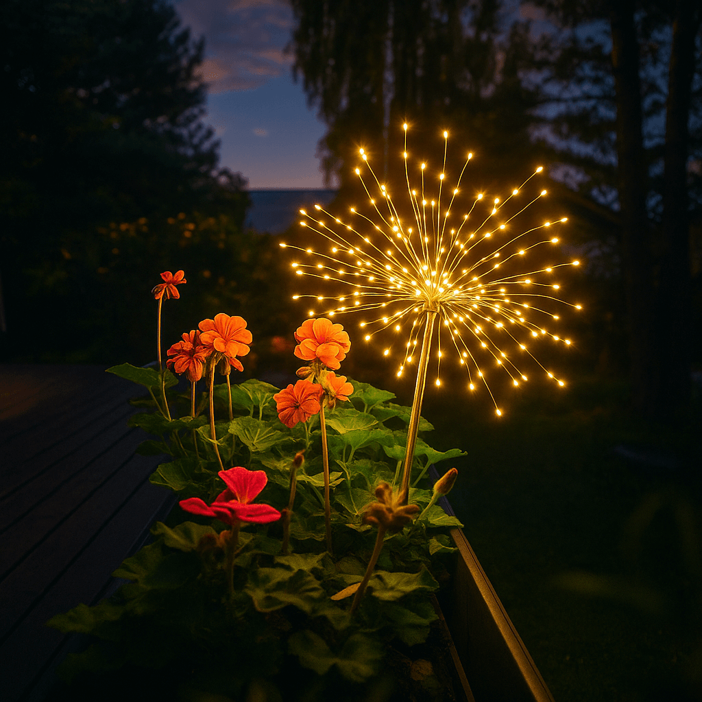 Dekorativ solcellelampe til hagen
